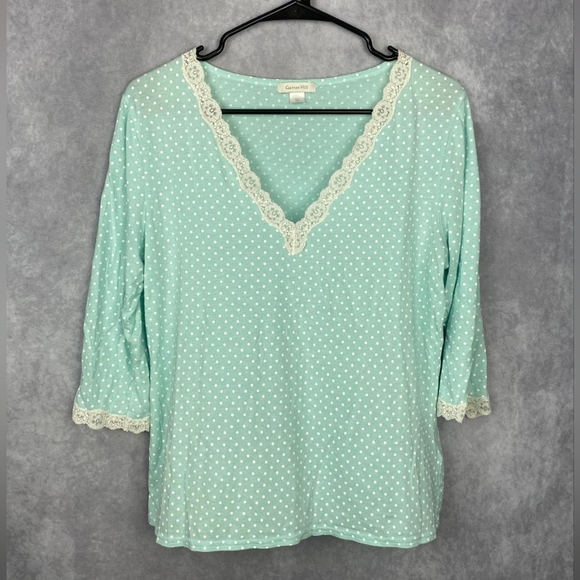 Garnet Hill Polka‎ Dot Modal Cotton Women Top Size M - Picture 1 of 7
